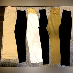 BULK maternity pants and leggings. Great condition! 2 pair khaki, 1 white,1blk